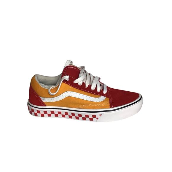 Vans Women Sneakers Sz.6.5 Red/Orange/ White. NWOT ComfyCush ol’ Skool mix tape - Picture 1 of 9